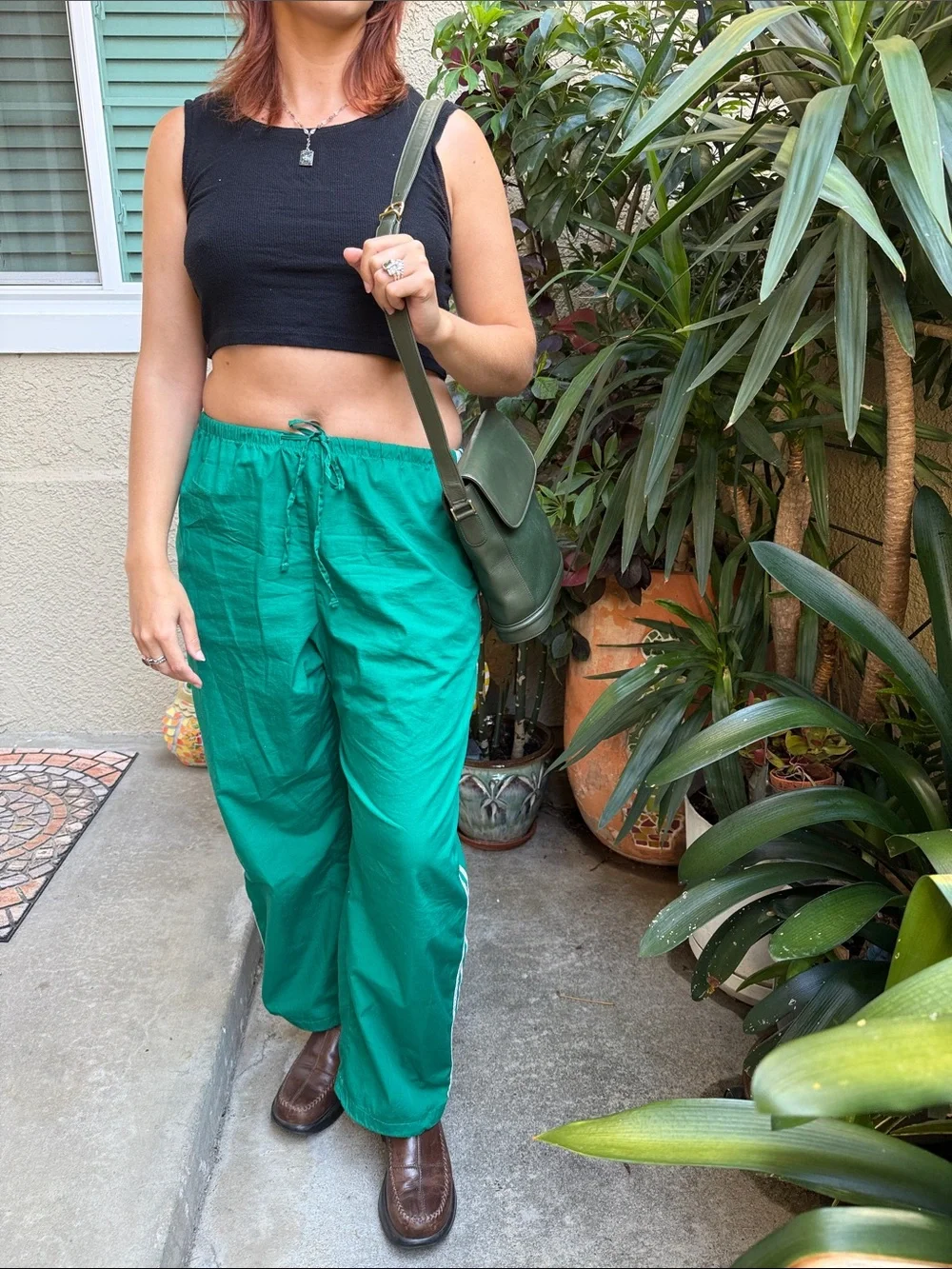 Vintage Deep Green Gucci Leather Classic Shoulder Bag with Suede Lining